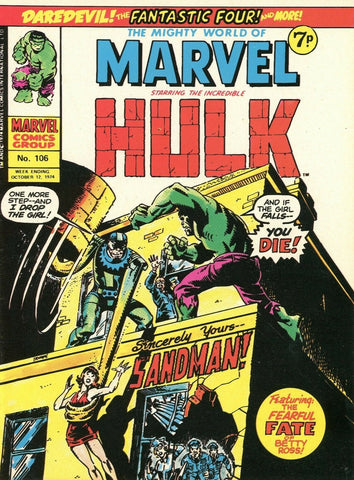 The Mighty World Of Marvel #106 - Marvel Comics / British - 1974