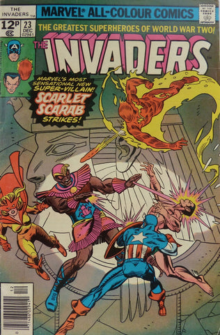 The Invaders #23 - Marvel Comics - 1977 - 1st App. Scarlet Scarab - Pence Copy