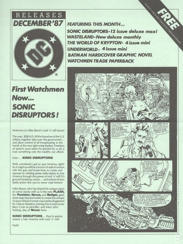 DC Releases Newsletter December '87 - DC Comics - 1987