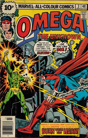 Omega The Unknown #3 - Marvel Comics - 1976 - PENCE COPY