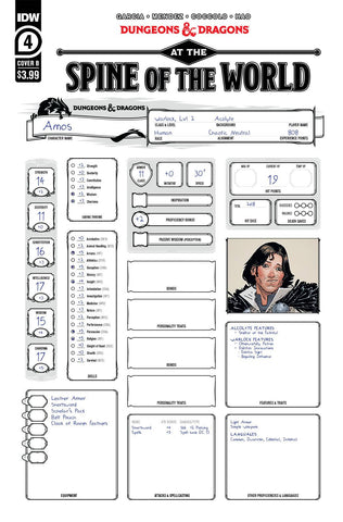 D & Ds: At The Spine Of The World #4 - IDW - 2021 - Cover B Character Sheet