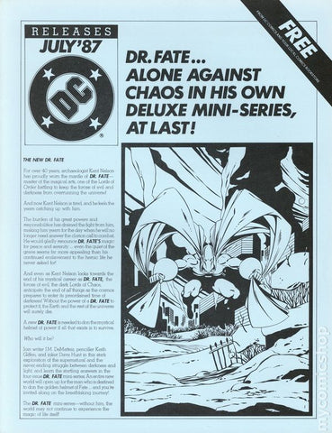 DC Releases Newsletter July '87 - DC Comics - 1987